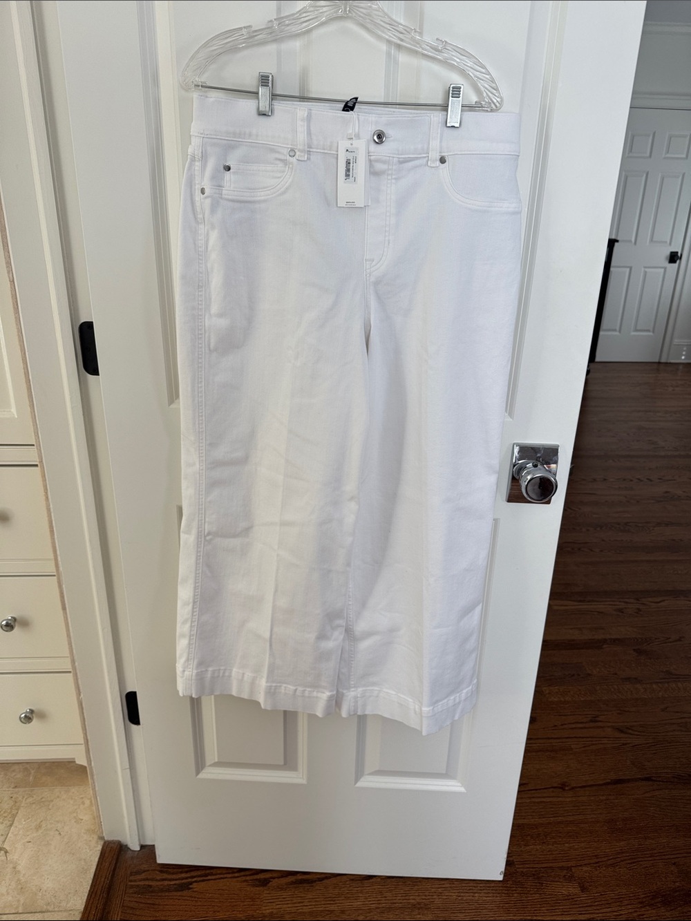 SPANX White Wide-Leg Crop Jeans - XL (12-14)